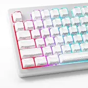 XVX Crystal Jelly Keycaps Set 136 Keys, Translucent Custom Keycaps 60 65 75 100 Percent for 61/64/68/84/87/100/104/108 Cherry MX Keyboard Mechanical, OEM Profile,Compatible with ANSI/ISO Layout, White