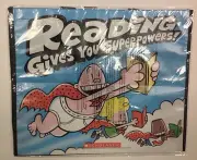 SCHOLASTIC READING GIVES YOU SUPERPOWERS 2-Sided Vinyl Book Bag Tote