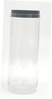 Stor-All Tubu Clear Plastic Jars with Black Lids, Cup Canister Storage 7.4 Cup