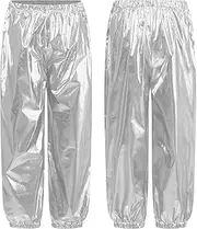 [iEFiEL] Sparkly Dance Harem Pants for Modern Jazz Performance Costume Trousers Hip Hop Dance Clothes Streetwear
