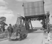 A heavily laden Universal Carrier 'Pegasus Bridge' Benouville WWII Photo