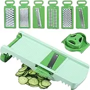 6 Blades Mandoline Slicer with Hand Guard Multifunctional Mandoline Food Slicer Foldable Mandoline Vegetable Slicer Professional Vegetable Chopper Potato Slicer for Fruits Vegetables