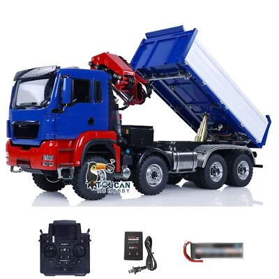 8X8 1/14 LESU Remote Control RTR Dumper RC Hydraulic Dump Truck Tipper Crane