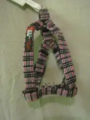 New Daba Doo Dog Step In Harness Pink White & Black Plaid Extra Small 8"-11"