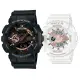 【CASIO 卡西歐】G-SHOCK X BABY-G 時尚運動對錶-黑X白(GA-110RG-1A+BA-110RG-7A)