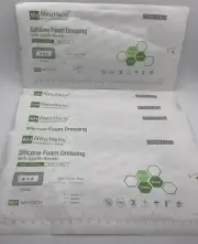 5 pk NeuHeils Silicone Foam Dressing w/Border 4x8” 10201 SEALED NoBox Exp 10/26