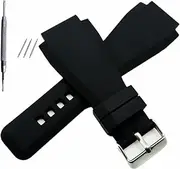 [HFZCSIMR] Convex End Silicone Rubber Watch Band 34mm X 24mm Fit For Bell Series BR01 BR03 Strap Watchband Bracelet Belt Ross