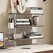 Desktop Organizer Shelf,3 Tier Wood Desk Display Rack, Multi-Functional Countertop Storage Bookshelf,Tabletop Organizer for Home Office Dorm,B,60cm/23.6in