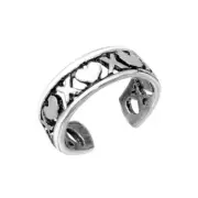 NWT .925 Sterling Silver X Heart Adjustable Toe Ring or Finger Ring Adjustable
