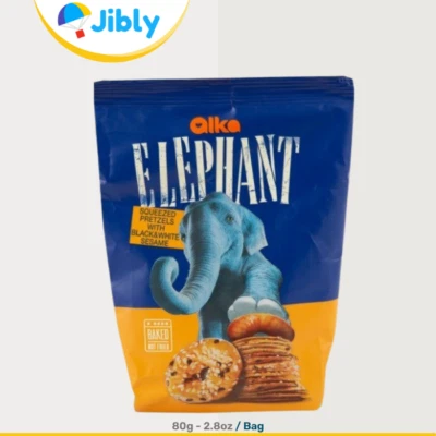 Elephant Pretzels With Black and White Sesame|Baked Not Fried|80g|Wholesale Deal