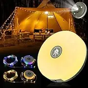 ZCOINS 3 in 1 32.8 FT Outdoor RGB Colorful Camping String Lights, USB Rechargeable Waterproof Portable Emergency Lantern, 8 Modes High Brightness Camping Lamp for Tent, Yard, Garden