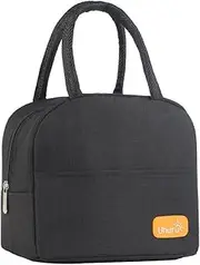 Uhuru Insulated Lunch Box Soft Tote Cooler Bag - Portable for Work, Travel & Outdoors. Leak-Proof for Hot/Cold Food. Perfect for Men, Women & Kids. Great for Office, School & Picnics (Black)