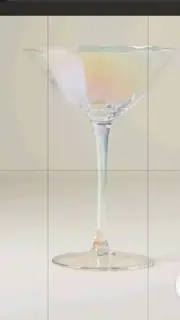 ANTHROPOLOGIE FLEUR COUPE PEARL IRIDESCENT SODA LIME GLASS SET OF 4 NEW IN BOX