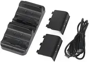 OSTENT Dual Charger Dock Station + 2 Battery Compatible for Microsoft Xbox One Wireless Controller