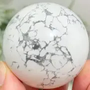 Howlite Sphere Healing White Crystal Ball 188g 50mm