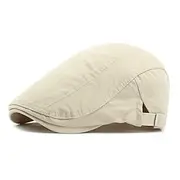 Men's Flat Cap Ascot Hat Newsboy Hat Black Navy Blue 100% Cotton Fashion Casual Street Daily Plain Adjustable Sunscreen Breathable