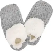 [TOGEVAL] Cushioned Toe Socks Women Plush Socks for Women Fuzzy Material Warm Indoor Socks