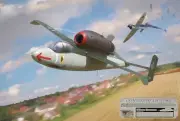 Contested Victory - Canvas Art with He 162 Salamander Relic - 18" x 12"