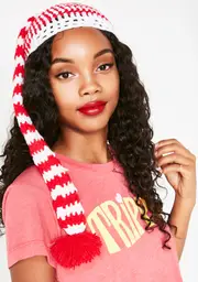Candy Cane Bae Crochet Beanie