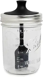 Jarware Silicone Black Basting Brush Lid For Wide Mouth Mason Jars