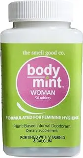 Body Mint Woman | Chlorophyll Deodorizing Supplement for Full Body Feminine Hygiene & Freshness | Aluminum-Free Plant-Based Internal Deodorant | All-Day Protection & Odor Control | 50 tabs