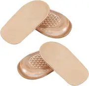 ElevateTech Height Increase Insoles Soft Heel Lifts for Leg Length Heel Pads Heels Cushion Cups Comfort Half Foot Insoles Women Men Uneven Legs (Brown 2 Pair)