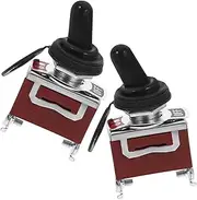SOLUSTRE 2pcs Waterproof Toggle Switch 2 Position Miniature Switch for Car Dashboard 15A Heavy Duty Electric Switch for Automotive Modifications
