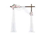 Chiffon Wedding Arch Draping Fabric Backdrop Curtain Drape Tulle - White