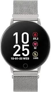 Reflex Active Series 5 Men Women Smart Watch With Heart Rate Monitor, Music Control, Colour Touch Screen and Up To 7 Day Battery Life RA05-4015, Silver, bracelet
