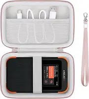 Supmay Hard Carrying Case for Solis 5G WiFi Mobile Hotspot for Travel, Local and International Coverage Router, Protective Cases Bag with Mesh Bag for USB Cable and Accessories, Rose Gold+ Grey
