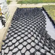 2" Geocell Ground Grid, Steep Hill Erosion Control/Retaining Wall Wet Clay Area Geogrid, 1 2 3 4 5 6 M Wide Base Ground Grid for Outdoor, Driveway, Hillside, Soil Ground Slurry Control(1x6m(3.3x20ft)