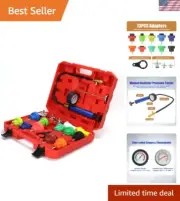 Multi-Functional Radiator Pressure Tester Kit - 18 Pieces & Heavy-Duty Case