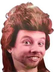 Fun World Mens 80's Long Red Mullet Wig