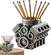 [Nkmujil] Engine Desk Organizer, Sturdy Creative Engine Model Block Display Pencil Holder, Tabletop Pen Organizer, Multi Functional Novelty Office Decoration, 4.72x4.53x3.94 inches
