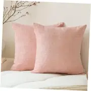 Spring Chenille Throw Pillow Covers 20x20 Inch Pack 20" x 20" (Pack of 2) Pink