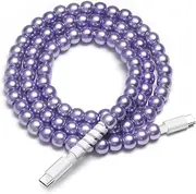 YEBOLU USB C to USB C Cable, Type C Fast Charging Cable Nylon Braided Bling Elegant Pearls USB C Charging Cord for Women 4FT for iPhone 16 15 Pro Max, for Galaxy S25 S24 Ultra and More Type C Devices