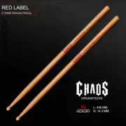 5A DRUM STICKS CHAOS 5A DRUMSTICKS – RED LABEL x12 PAIRS AMERICAN HICKORY