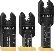 [LEILUO] 15 Pcs Titanium Multitool Blade Kits for Wood Nails Drywall Cutting Oscillating Saw Blades Universal Oscillating Tool Accessories with Storage Bag Compatible with DeWalt Makita Dremel and More