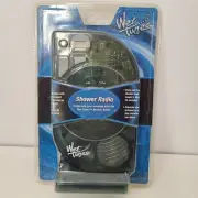 SALTON 2001 WET TUNES SHOWER AM FM RADIO LCD CLOCK DISPLAY NIP Clear
