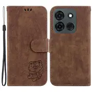 For Infinix Smart 7 (india) 4g/smart 7 Plus Cute Tiger Imprint Leather Shockproof Case Wallet Stand Phone Cover