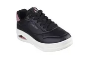 Womens Skechers Uno Court - Fast Break Black Lace Up Sneaker Shoes
