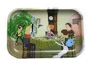 large Metal snack plate Cartoon printing decorative side table tray 11"X7.5"