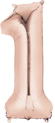 1st Birthday Balloon Party Supplies Number 1 Large Rose Gold Foil Balloon