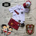 PUTIH MERAH COMPLETE SET 紅白男童校服短襯衫短褲1-6年級SD