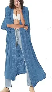 [YouKD] Women's Boho Long Kimono Dress Large Size Cardigan Beach Swimsuit Cover Up Robes