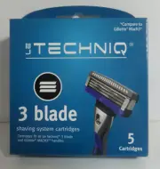 Techniq 3 blade shaving cartridges 5 pack fits Gillette and Mach 3