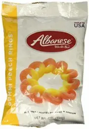 Albanese Gummy Peach Rings, 7 Oz (1-Bag)