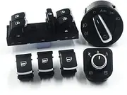 BDETYUIS 6PCS/Set Electric Single Window Control Switch, Manual Operation, 4-Way Circuit, Panel Mount, Black