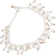[Holibanna] Elegant Women Anklets Fashionable Rhinestone Tassel Anklets for and Dance Golden