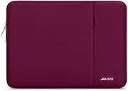 [MOSISO] Laptop Case 13.3 inch, 13-13.3 inch Laptop Sleeve Compatible with MacBook Air/Pro 13 / Pro 14, HP Dell ASUS Lenovo Notebook, Polyester Vertical Computer Sleeve Bag with Pocket, Wine Red